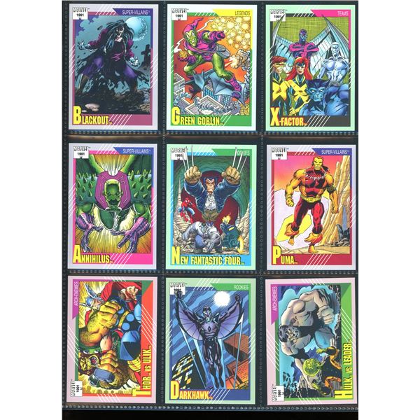 Lot Of 9 Various Marvel Collector Cards