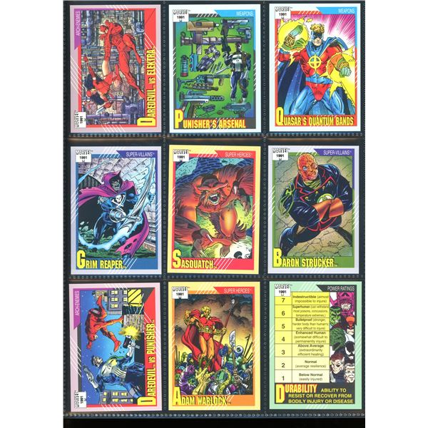 Lot Of 9 Various Marvel Collector Cards