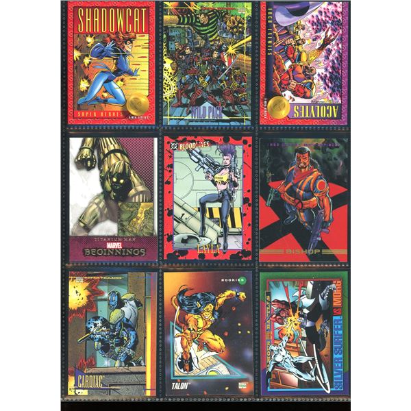 Lot Of 9 Various Marvel Collector Cards