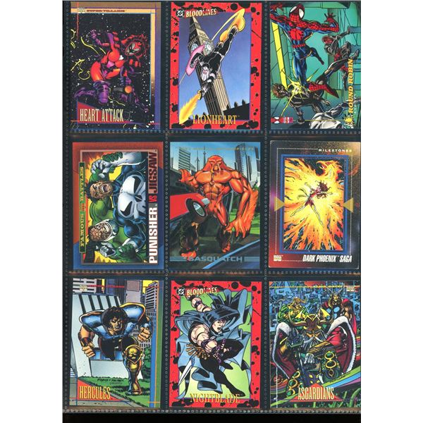 Lot Of 9 Various Marvel Collector Cards