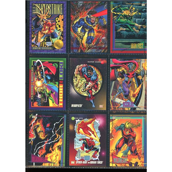 Lot Of 9 Various Marvel Collector Cards