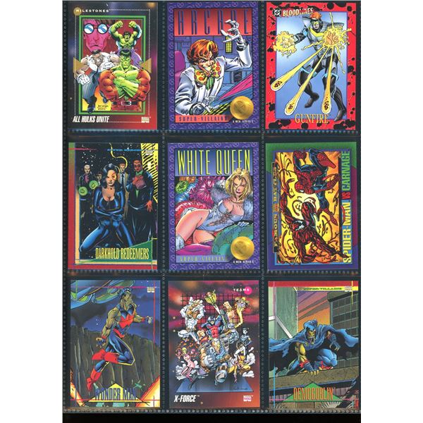 Lot Of 9 Various Marvel Collector Cards