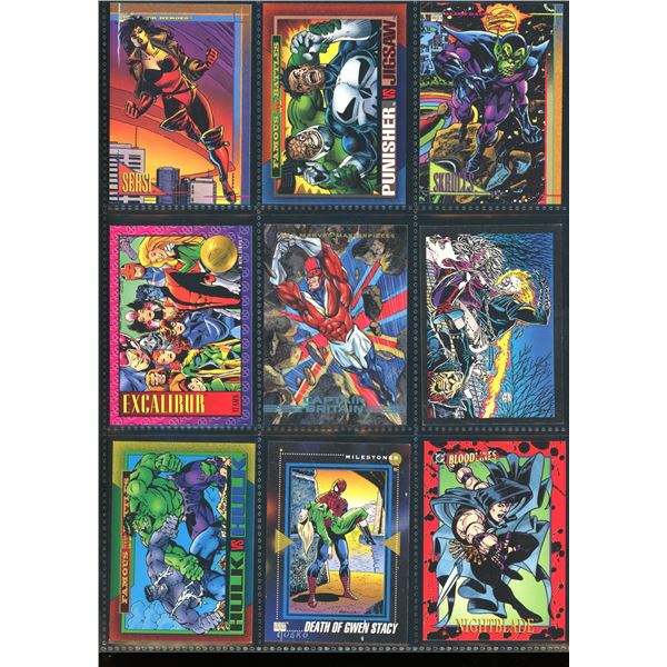 Lot Of 9 Various Marvel Collector Cards