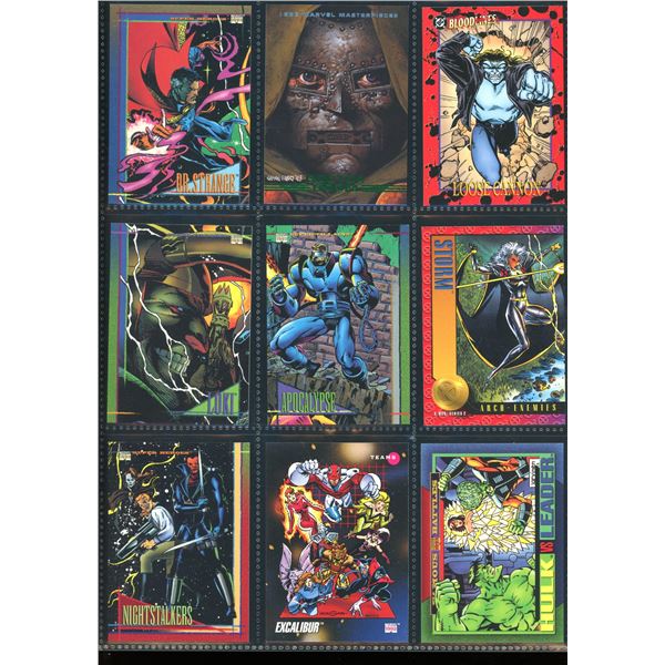 Lot Of 9 Various Marvel Collector Cards