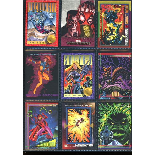 Lot Of 9 Various Marvel Collector Cards