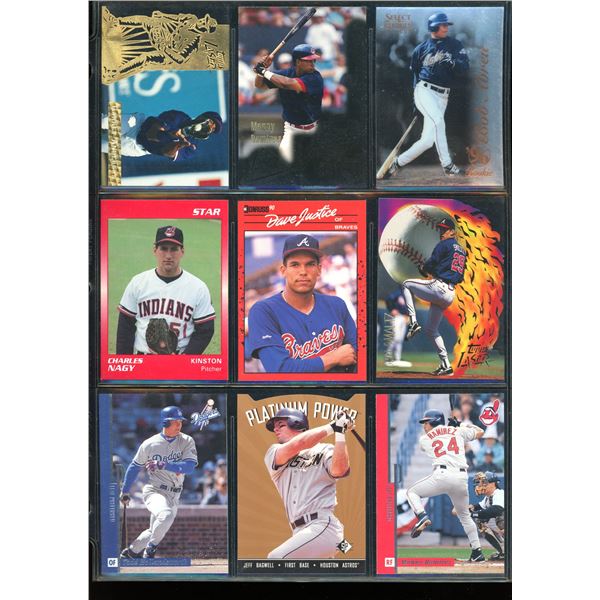 Lot of 9 Various Baseball Cards Various Teams & Players