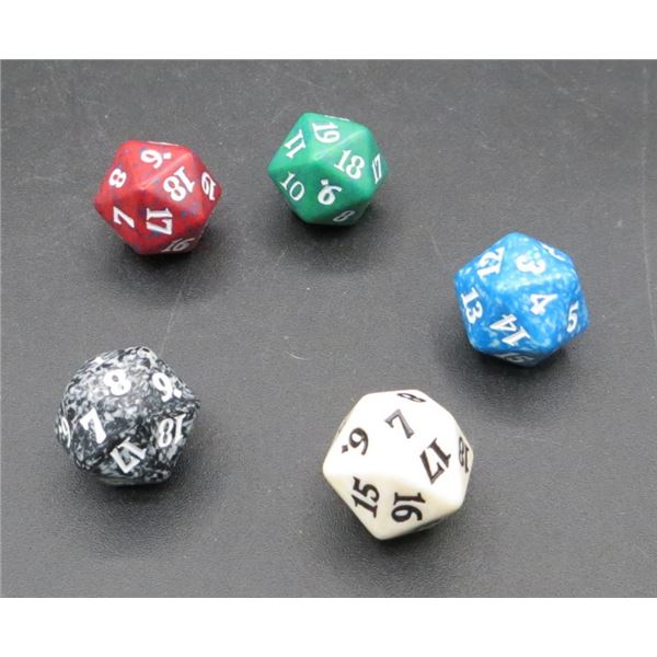 Lot of 5 New MTG Magic The Gathering D20 Dice