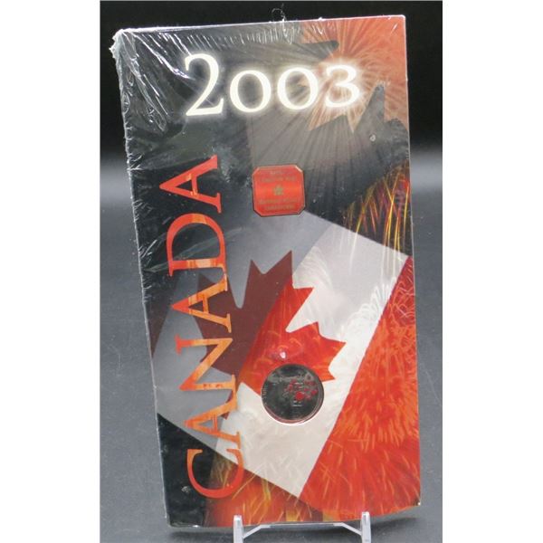 RCM 2003 Canada Day 25 Cent Polar bear and maple leaves Coloured Coin Sealed