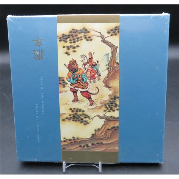 RCM 2004 $15 Year of the Monkey Sterling Silver Coin and Stamp Set Factory Sealed