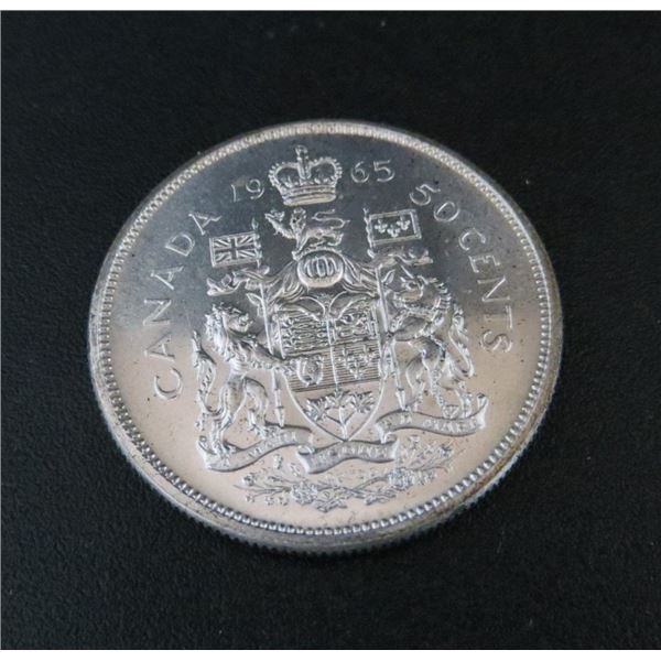 1965 Canadian Silver 50 Cent Coin