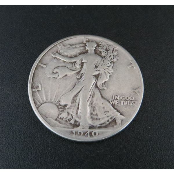 1940 USA Walking Liberty Silver 1/2 Dollar Coin