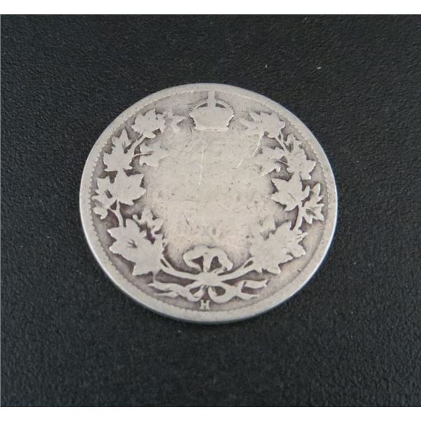 1902 Canadian Silver 25 Cent Coin
