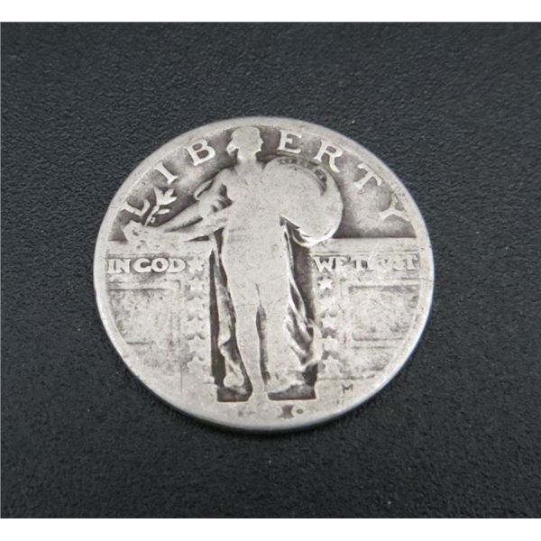 1929 USA Silver 25 Cent Coin