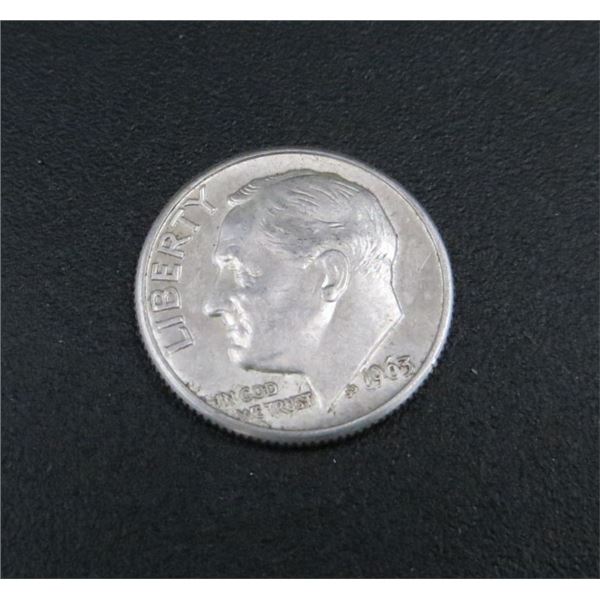 1963 USA Silver 10 Cent Coin