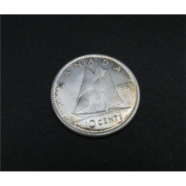 1968 Canadian Silver Dime (non-magnetic) 50% Silver