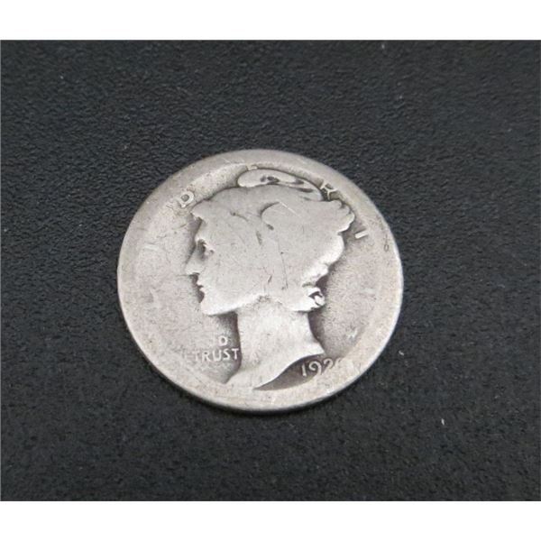 1929 USA Silver 10 Cent Coin