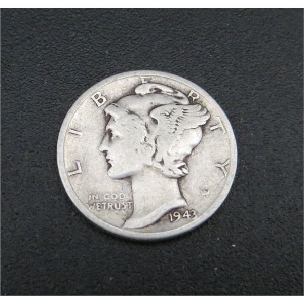 1943 USA Silver 10 Cent Coin