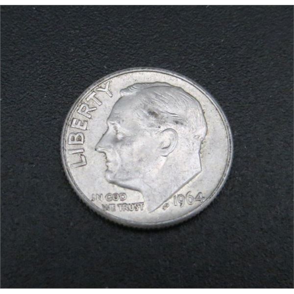 1964 USA Silver 10 Cent Coin