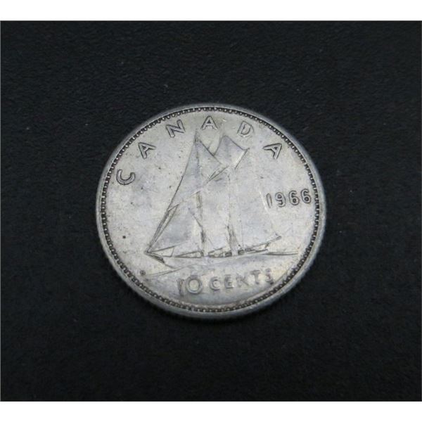 1966 Canadian Silver 10 Cent Coin