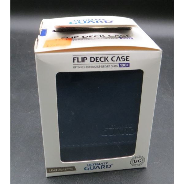 New Ultimate Guard Leather Flip Deck Case Holds 100+ Cards Dark Blue