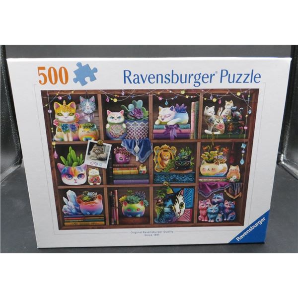 New Ravensburger 500 Piece Cats and Succulents Puzzle
