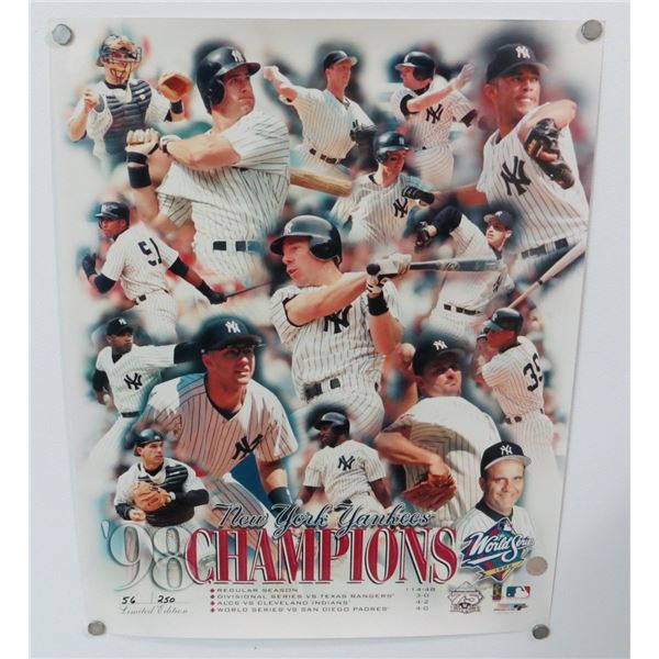 Limited Edition 98' New York Yankees World Series Champs 16" x 20" Photo Numbered 56/250