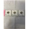 Image 1 : 3 CANADIAN SILVER 5 CENT COINS 1918, 1919, 1920 GEORGE V .925 SILVER