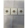 Image 2 : 3 CANADIAN SILVER 5 CENT COINS 1918, 1919, 1920 GEORGE V .925 SILVER