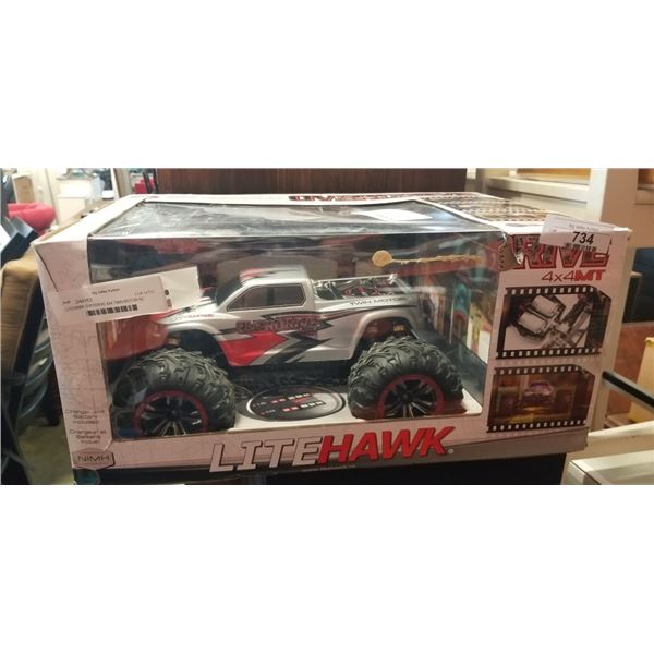 LITEHAWK OVERDRIVE 4X4 TWIN MOTOR RC RADIO CONTROLLED TRUCK TESTED AND WORKING