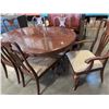 Image 2 : KELLER FURNITURE DINING TABLE, 6 CHAIRS 2 EXTENTIONS GOOD CONDITION, NO STAINS OR DEEP SCRATCHES
