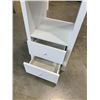 Image 2 : WHITE THREE CUBBY STORAGE UNIT WITH DRAWERS