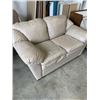 Image 1 : BEIGE LEATHER LOVESEAT