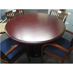 Mahogany Round Conference Table