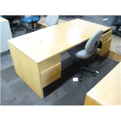 Oak Double Pedestal Executive Desk