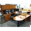 Image 1 : Cherry U-shape Desk With Hutch