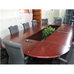 Mahogany 14" Modular Multi Media Boardroom Table