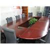 Image 1 : Mahogany 14" Modular Multi Media Boardroom Table
