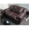 Image 2 : Oxblood 3 Piece Leather Sofa Set