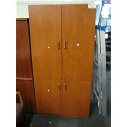 Cherry Double Door Station Storage Cabinet