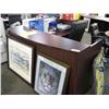Image 1 : Mahogany L-shape Bow Front Reception Desk