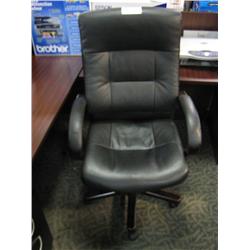 Black High Back Leather Task Chair