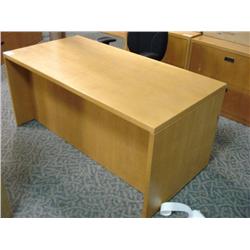 Maple Double Pedestal Desk With 2 - 2 Drawer Files