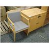 Image 1 : Maple 2 Drawer File Cabinet With Chair
