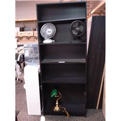 7 Ft Black Bookshelf With Fans And Lamp