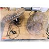 Image 1 : Qty 2 Metal Dayton Shop Fans 20" & 24' Dia w/ Mounts (works)