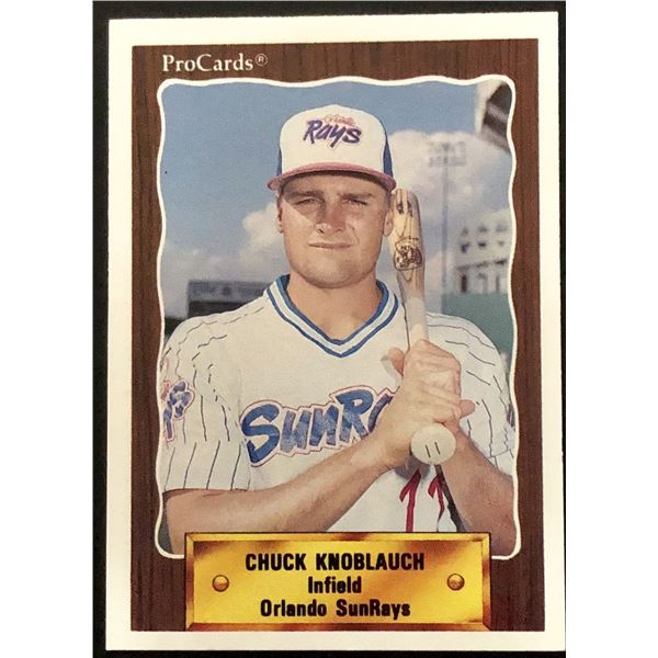 1990 PROCARDS CHUCK KNOBLAUCH ROOKIE CARD