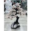 Image 1 : 29 X 21 INCH ROSE QUARTZ CRYSTAL TREE WITH AMETHYST BASE ( HANDMADE BRAZIL )