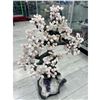 Image 2 : 29 X 21 INCH ROSE QUARTZ CRYSTAL TREE WITH AMETHYST BASE ( HANDMADE BRAZIL )