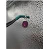 Image 1 : 6.30  CT NATURAL RUBY SILVER PENDANT OVAL CUT CERTIFICATION