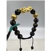 Image 1 : BRAND NEW FENG SHUI BLACK OBSIDISN WITH SAGIN PIXIU BRACELET